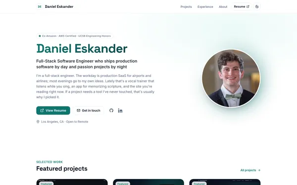 The homepage hero in light mode: the whole theme re-skins from one accent token
